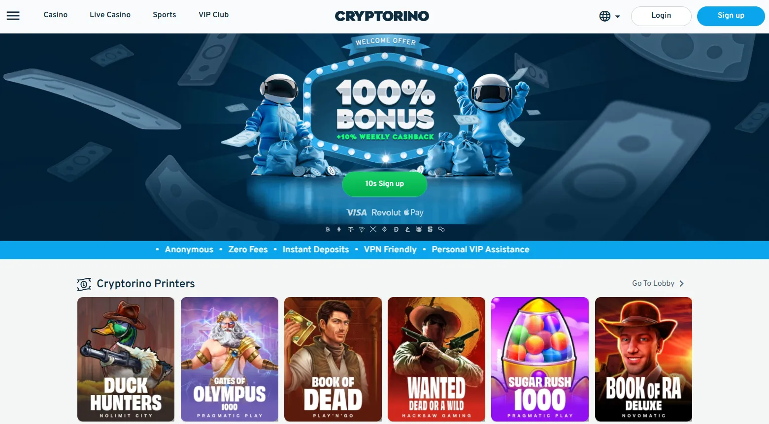 No KYC crypto casino bonuses & promotions