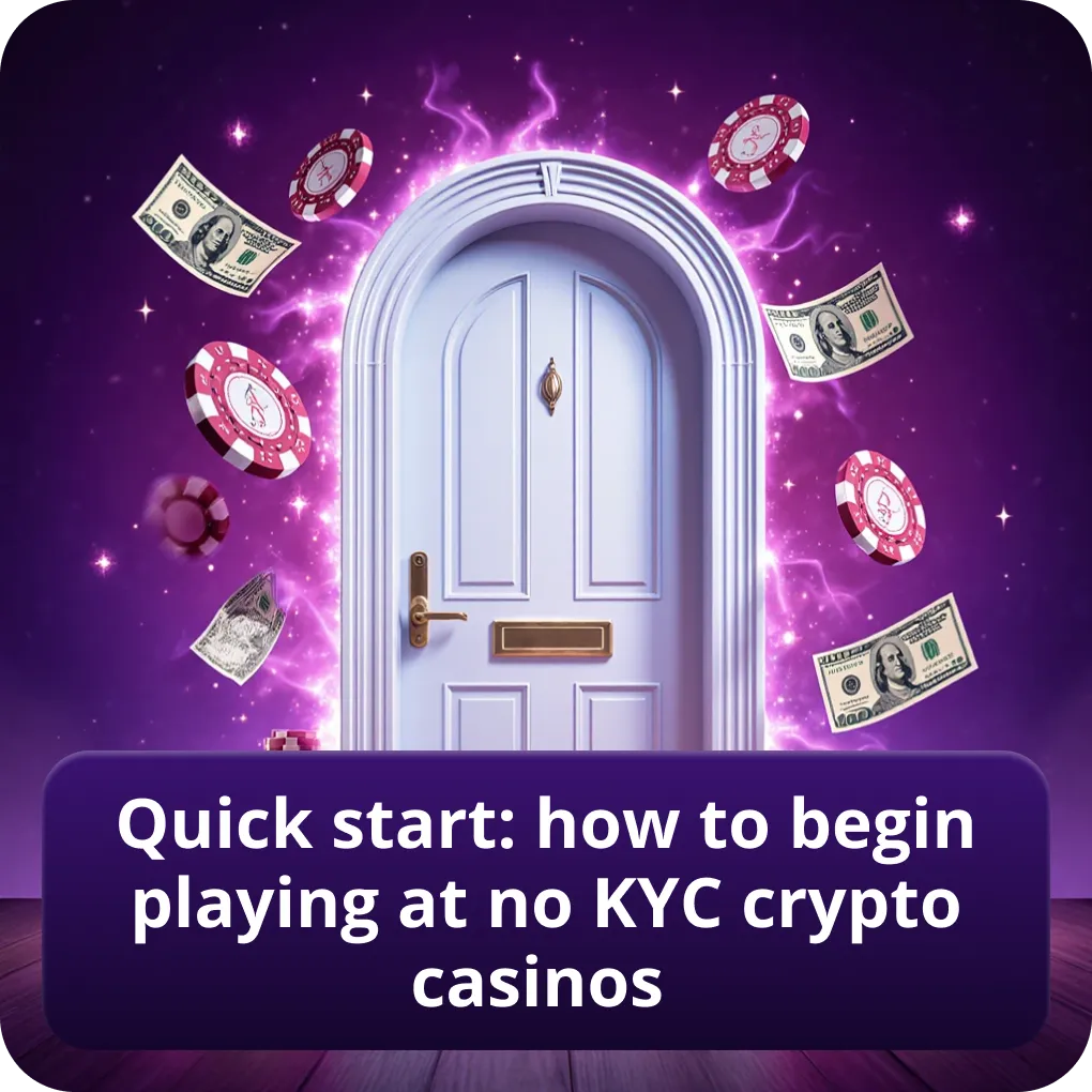 Quick start: how to begin playing at no KYC crypto casinos